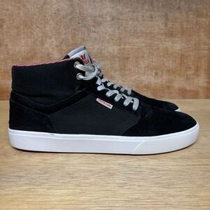 Supra Yorek Hi Men Size 11.5 Shoes Black White Canvas Suede Skateboard Sneakers